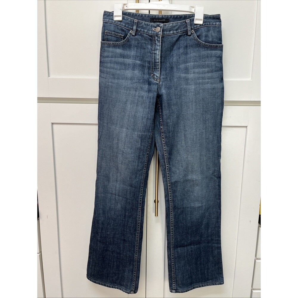 Elie Tahari Medium Wash Straight Leg Boot Cut Jeans Womens Sz 30 Mid Rise